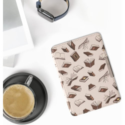 Kwmobile étui compatible avec amazon kindle paperblanc coque - étui à rabat magnétique tablette ereader similicuir - beige-marro