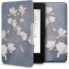 Kwmobile étui compatible avec amazon kindle paperblanc coque - étui à rabat magnétique tablette ereader similicuir - taupe-blanc