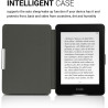 Kwmobile étui compatible avec amazon kindle paperblanc coque - étui à rabat magnétique tablette ereader similicuir - taupe-blanc