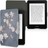 Kwmobile étui compatible avec amazon kindle paperblanc coque - étui à rabat magnétique tablette ereader similicuir - taupe-blanc