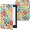 Kwmobile étui compatible avec amazon kindle paperblanc coque - étui à rabat magnétique tablette ereader similicuir - rouge-vert-