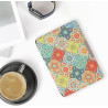 Kwmobile étui compatible avec amazon kindle paperblanc coque - étui à rabat magnétique tablette ereader similicuir - rouge-vert-