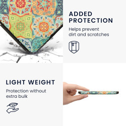 Kwmobile étui compatible avec amazon kindle paperblanc coque - étui à rabat magnétique tablette ereader similicuir - rouge-vert-