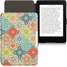 Kwmobile étui compatible avec amazon kindle paperblanc coque - étui à rabat magnétique tablette ereader similicuir - rouge-vert-