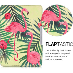 Kwmobile étui compatible avec amazon kindle paperblanc coque - étui à rabat magnétique tablette ereader similicuir - rose clair-
