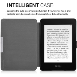 Kwmobile étui compatible avec amazon kindle paperblanc coque - étui à rabat magnétique tablette ereader similicuir - rose clair-