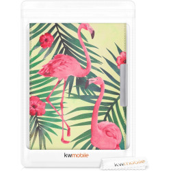 Kwmobile étui compatible avec amazon kindle paperblanc coque - étui à rabat magnétique tablette ereader similicuir - rose clair-