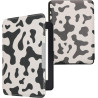Kwmobile étui compatible avec amazon kindle paperblanc coque - étui à rabat magnétique tablette ereader similicuir - noir-blanc