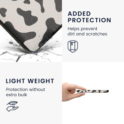 Kwmobile étui compatible avec amazon kindle paperblanc coque - étui à rabat magnétique tablette ereader similicuir - noir-blanc