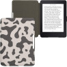Kwmobile étui compatible avec amazon kindle paperblanc coque - étui à rabat magnétique tablette ereader similicuir - noir-blanc