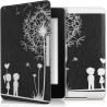 Kwmobile étui compatible avec amazon kindle paperblanc coque - étui à rabat magnétique tablette ereader similicuir - blanc-noir