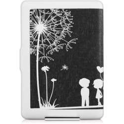 Kwmobile étui compatible avec amazon kindle paperblanc coque - étui à rabat magnétique tablette ereader similicuir - blanc-noir