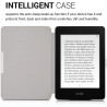 Kwmobile étui compatible avec amazon kindle paperblanc coque - étui à rabat magnétique tablette ereader similicuir - blanc-noir