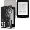 Kwmobile étui compatible avec amazon kindle paperblanc coque - étui à rabat magnétique tablette ereader similicuir - blanc-noir