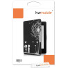 Kwmobile étui compatible avec amazon kindle paperblanc coque - étui à rabat magnétique tablette ereader similicuir - blanc-noir