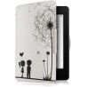 Kwmobile étui compatible avec amazon kindle paperblanc coque - étui à rabat magnétique tablette ereader similicuir - noir-blanc