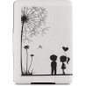 Kwmobile étui compatible avec amazon kindle paperblanc coque - étui à rabat magnétique tablette ereader similicuir - noir-blanc