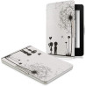 Kwmobile étui compatible avec amazon kindle paperblanc coque - étui à rabat magnétique tablette ereader similicuir - noir-blanc