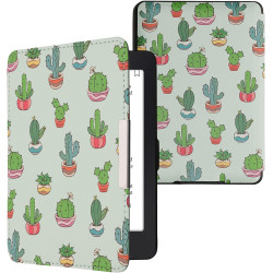 Kwmobile étui compatible avec amazon kindle paperblanc coque - étui à rabat magnétique tablette ereader similicuir - vert clair-