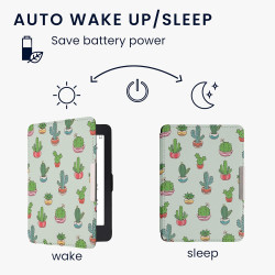 Kwmobile étui compatible avec amazon kindle paperblanc coque - étui à rabat magnétique tablette ereader similicuir - vert clair-