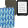 Kwmobile étui compatible avec amazon kindle paperblanc coque - étui à rabat magnétique tablette ereader similicuir - bleu-bleu c