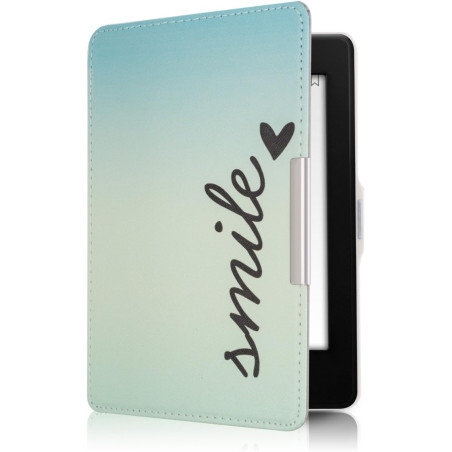 Kwmobile étui compatible avec amazon kindle paperblanc coque - étui à rabat magnétique tablette ereader similicuir - bleu-turquo