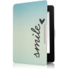 Kwmobile étui compatible avec amazon kindle paperblanc coque - étui à rabat magnétique tablette ereader similicuir - bleu-turquo