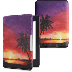 Kwmobile étui compatible avec amazon kindle paperblanc coque - étui à rabat magnétique tablette ereader similicuir - rose clair-