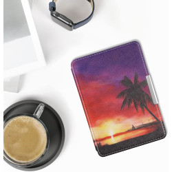 Kwmobile étui compatible avec amazon kindle paperblanc coque - étui à rabat magnétique tablette ereader similicuir - rose clair-