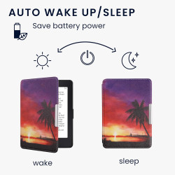 Kwmobile étui compatible avec amazon kindle paperblanc coque - étui à rabat magnétique tablette ereader similicuir - rose clair-
