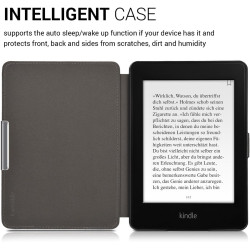 Kwmobile étui compatible avec amazon kindle paperblanc coque - étui à rabat magnétique tablette ereader similicuir - fuchsia-ant