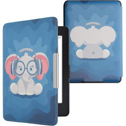 Kwmobile étui compatible avec amazon kindle paperblanc coque - étui à rabat magnétique tablette ereader similicuir - bleu clair-