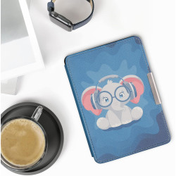Kwmobile étui compatible avec amazon kindle paperblanc coque - étui à rabat magnétique tablette ereader similicuir - bleu clair-