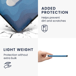 Kwmobile étui compatible avec amazon kindle paperblanc coque - étui à rabat magnétique tablette ereader similicuir - bleu clair-