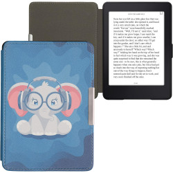 Kwmobile étui compatible avec amazon kindle paperblanc coque - étui à rabat magnétique tablette ereader similicuir - bleu clair-