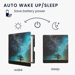 kwmobile Étui Compatible avec Amazon Kindle Scribe (2022/2024) Coque - Étui à Rabat magnétique Tablette eReader Similicuir - Ble
