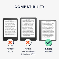 kwmobile Étui Compatible avec Amazon Kindle Scribe (2022/2024) Coque - Étui à Rabat magnétique Tablette eReader Similicuir - Ble