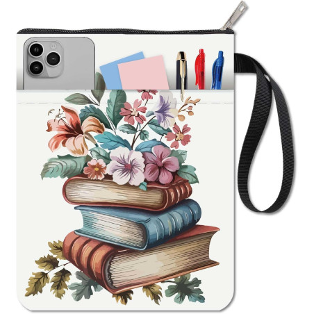 craspire Pochette de Livre à Fleurs Couvertures de Livres à Motifs Floraux pour Livres de Poche Tissu Lavable Motifs de Livres B