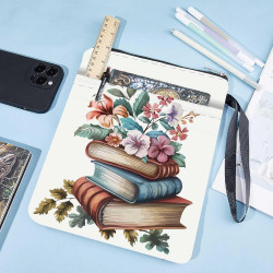 craspire Pochette de Livre à Fleurs Couvertures de Livres à Motifs Floraux pour Livres de Poche Tissu Lavable Motifs de Livres B