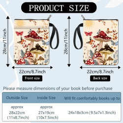craspire Pochette de Livre en Tissu Lavable avec Fermeture Éclair et Pochette Supplémentaire pour Livres de Poche Papillons Plan