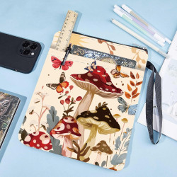 craspire Pochette de Livre en Tissu Lavable avec Fermeture Éclair et Pochette Supplémentaire pour Livres de Poche Papillons Plan