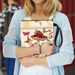 craspire Pochette de Livre en Tissu Lavable avec Fermeture Éclair et Pochette Supplémentaire pour Livres de Poche Papillons Plan