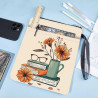 craspire Housse de Livre Florale avec Fermeture Éclair Protection de Livre en Forme de Vase à Fleurs Tissu Lavable avec Poche Su