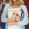 craspire Housse de Livre Florale avec Fermeture Éclair Protection de Livre en Forme de Vase à Fleurs Tissu Lavable avec Poche Su