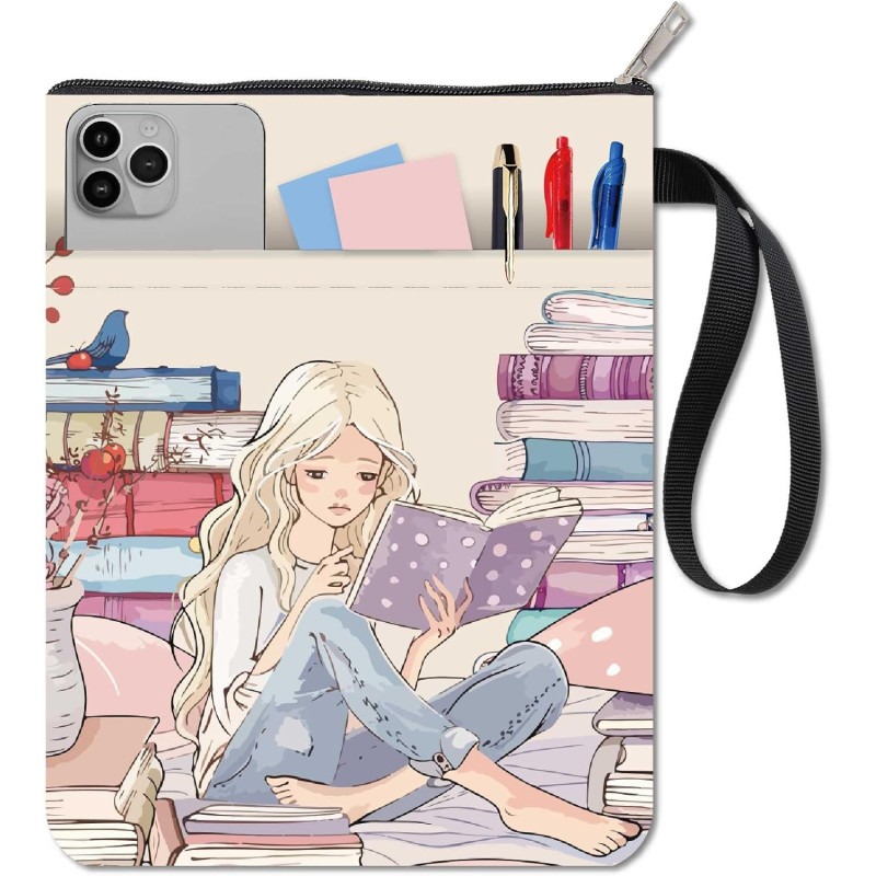 craspire Housse de Livre de Lecture en Forme d'arbre Housse de Livre de Poche Zippée Pochette en Tissu Lavable Protection pour C