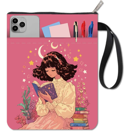 craspire Housse de Protection pour Livre de Lecture pour Les Amateurs de Livres Couverture en Tissu Lavable avec Fermeture Éclai