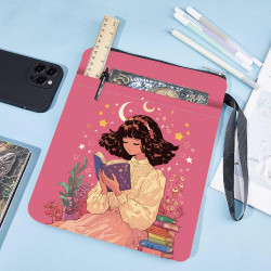 craspire Housse de Protection pour Livre de Lecture pour Les Amateurs de Livres Couverture en Tissu Lavable avec Fermeture Éclai