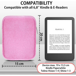 Mygadget pochette en néoprène pour tablette jusqu'à 6,8 pouces [ 19 x 13,5 cm ] – housse de protection compatible avec kindle pa