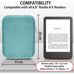 Mygadget pochette en néoprène pour tablette jusqu'à 6,8 pouces [ 19 x 13,5 cm ] – housse de protection compatible avec kindle pa
