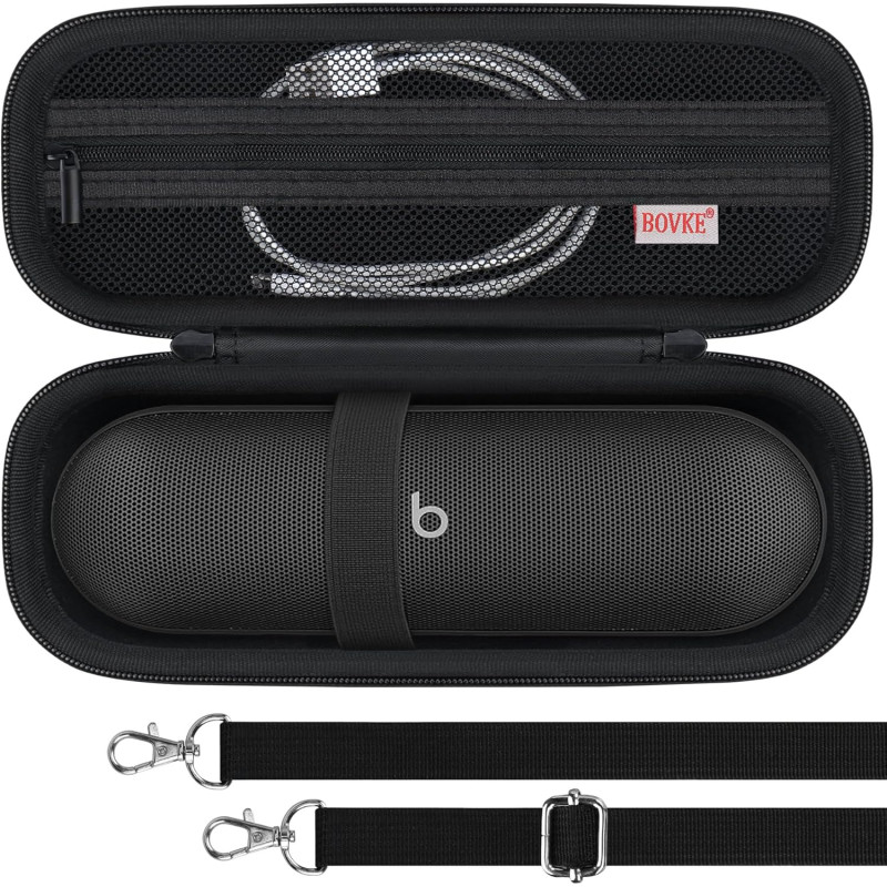 BOVKE Housse de Transport Compatible avec Beats Pill (2024 Release), Housse pour Enceinte sans Fil Beats Pill avec Pochette File